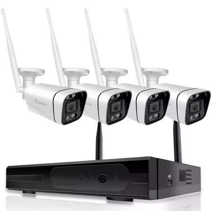 4pcs 3MP Wireless Security Camera 9CH WIFI NVR Camera System 2way Audio