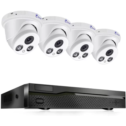 4pcs 5MP Audio ColorVu POE 8CH NVR Security Camera System Two way audio